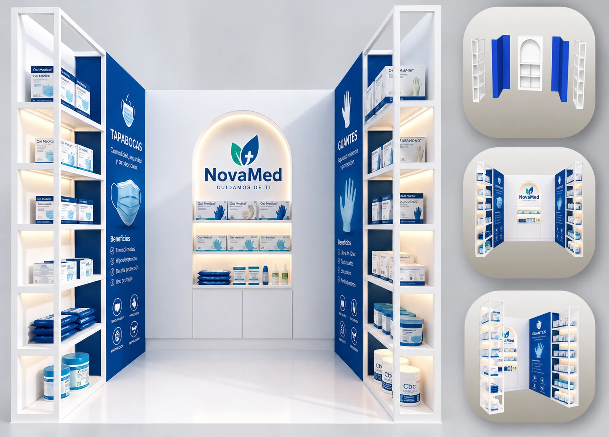 Stand ensamblable modular 2 x 2 metros